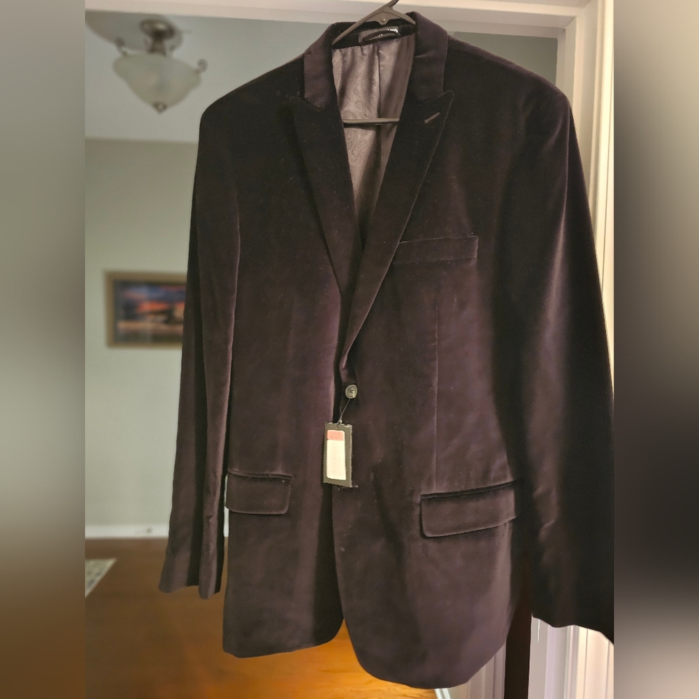 Mens Velvet Black Size XL Murano Sport Coat/Jacket
